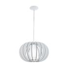 Drewniana rustykalna lampa wisząca biała, Kiran