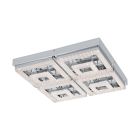 Plastikowa nowoczesna lampa sufitowa chromowana, Arjo, 48W, 3000K LED