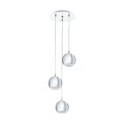 Plastikowa design lampa wisząca chromowana, Ayse