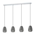 Szklana design lampa wisząca chromowana, Fredericus