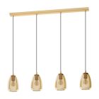 Szklana design lampa wisząca bursztynowa, Fredericus