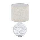 Ceramiczna lampa stołowa biała, Angele, z przełącznik