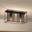 Aluminiowa industrialna lampa sufitowa czarna, Thiemo