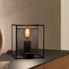Aluminiowa industrialna lampa stołowa czarna, Thiemo, z przełącznik
