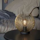 Aluminiowa industrialna lampa stołowa złota, Keimpe, z przełącznik