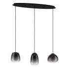 Szklana design lampa wisząca czarna, Yolanda