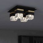 Szklana design lampa sufitowa czarna, Wensley
