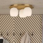 Szklana design lampa sufitowa biała, Jeannine