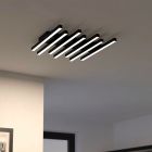 Aluminiowy nowoczesny plafon sufitowy czarny, Iona, 25,6W, regulowana ciepła do zimnej bieli LED, ściemniana w 3 krokach