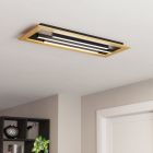 Aluminiowy design plafon sufitowy drewniany, Kyllian, 9W, regulowana ciepła do zimnej bieli LED, ściemniana w 3 krokach