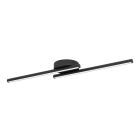 Aluminiowa design lampa sufitowa czarna, Flatron, 10W, RGBW LED, z pilot