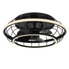 Metalowy industrialny wentylator sufitowy czarny, Jorne, 30W, regulowana ciepła do zimnej bieli LED, z pilot