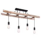 Drewniana industrialna lampa sufitowa czarna, Ihsan