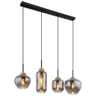 Szklana design lampa wisząca czarna, Marck