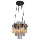 Szklana design lampa wisząca czarna, Genelva