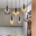 Szklana design lampa wisząca nad stół do jadalni czarna, Marjolein