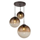 Szklana design lampa wisząca bursztynowa, Novia