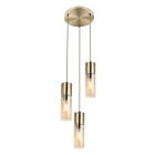 Szklana design lampa wisząca bursztynowa, Xena