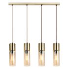 Szklana design lampa wisząca bursztynowa, Xena