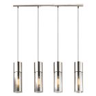 Szklana design lampa wisząca niklowa, Xena