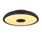 Plastikowy nowoczesny plafon sufitowy czarny, Musica, 18W, regulowany kolor LED, IP44, z pilot