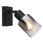Metalowy nowoczesny reflektor ścienny czarny, Norbert, z przełącznik
