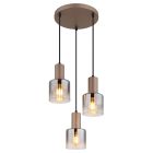 Szklana design lampa wisząca brązowa, Warren