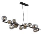 Szklana design lampa wisząca nad stół do jadalni czarna, Melinda