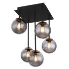 Szklana design lampa sufitowa czarna, Ouahiba