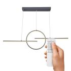 Metalowa design lampa wisząca antracytowa, Wieger, 50W, regulowana ciepła do zimnej bieli LED, z pilot