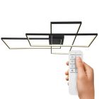 Plastikowy nowoczesny plafon sufitowy czarny, Terri, 100W, regulowana ciepła do zimnej bieli LED, z pilot