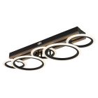 Metalowa design lampa sufitowa czarna, Benedicte, 34W, white switch LED