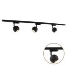 1M system oświetlenia szynowego 1 fazowa czarny + 3 reflektorów na szynę Alco