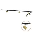 3M system oświetlenia szynowego 1 fazowa mosiężny  z kątem + 5 reflektorów na szynę Elena