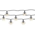 Lampki ogrodowe w kształcie płatków śniegu na energię słoneczną, 50 LED, ciepła biel