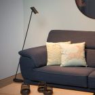 Antracytowa lampa stojąca nowoczesna, Hester, z przełącznik