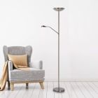 Chromowana lampa do czytania stojąca nowoczesna, Zenith, 20W, 3000K LED