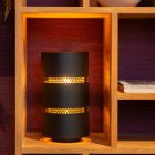 Czarna lampa stołowa nowoczesna, Rosas, z przełącznik