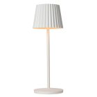 Biała lampa stołowa ogrodowa rustykalna, Justine, 2W, 2700K LED, IP54, z dotykowy ściemniacz