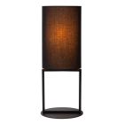Czarna lampa stołowa rustykalna, Herman, z przełącznik
