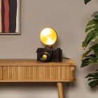 Czarna lampa stołowa retro, Extravaganza Camera, z przełącznik