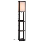 Czarna lampa stojąca nowoczesna, Menno, z przełącznik pociągowy