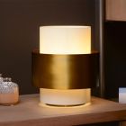 Złota lampa stołowa klasyczna, Firmin, z przełącznik