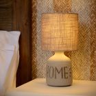 Ceramiczna lampa stołowa szara, Cosby, z przełącznik