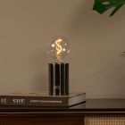 Szara lampa stołowa akumulatorowa nowoczesna, Vivo, z dotykowy ściemniacz