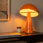 Pomarańczowa lampa stołowa retro, Barone, z przełącznik