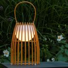Brązowa lampa stołowa ogrodowa retro, Fjara, 0,3W, 2700K LED, IP44, z dotykowy ściemniacz