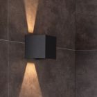 Czarny kinkiet up down nowoczesny, Axi, 6W, 2700K LED, IP54