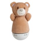 Brązowa lampa stołowa dla dzieci nowoczesna, Dolly, 3W, RGB LED, z przełącznik