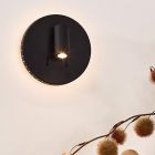 Czarny kinkiet nowoczesny, Bentjer, 6W, 3000K LED, z przełącznik